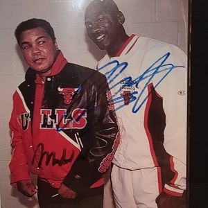 Michael Jordan - Muhammad Ali Autographed Basketball/Boxing Legend Signed 8x10 C
